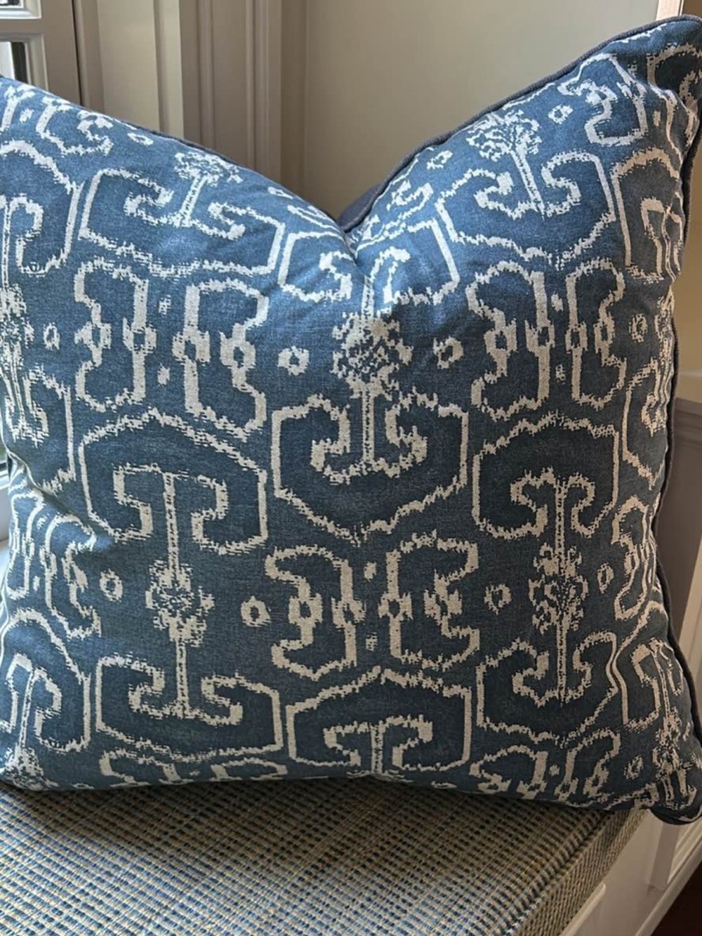 Custom ikat oversize linen accent pillow cases set of 2